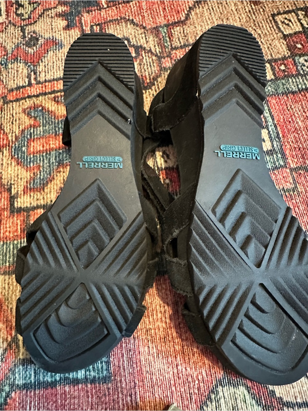 Merrill wedge performance sandals like new 8 black suede - Picture 3 of 4